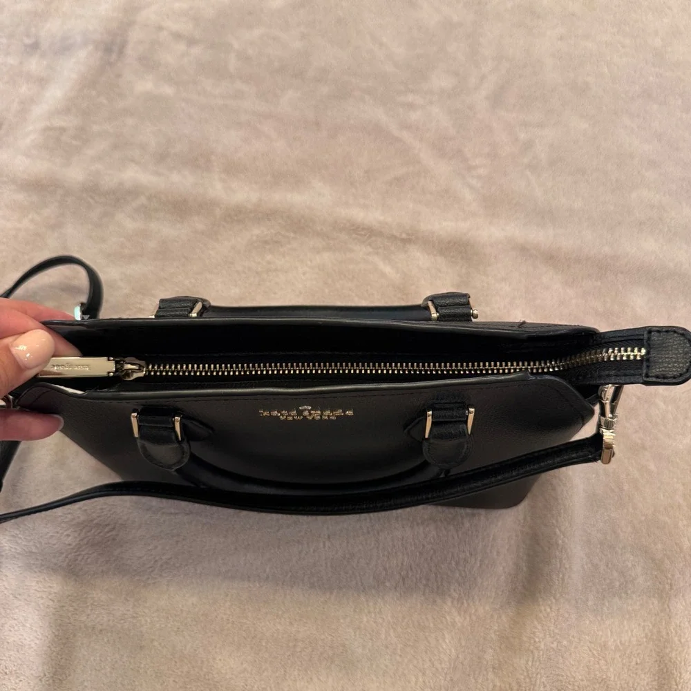 Kate Spade Darcy Satchel Crossbody Black Pebbled Leather Luxe Chic Bag Purse